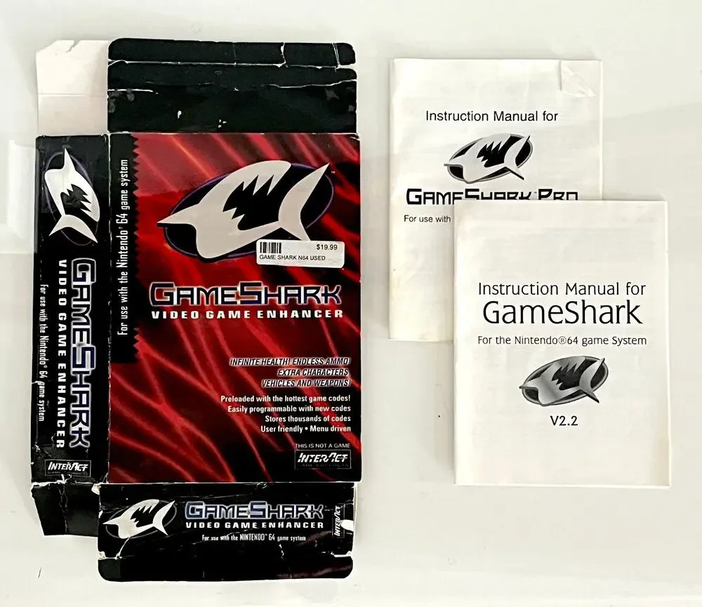 Original Vintage GameShark Pro N64 - BOX AND MANUALS ONLY